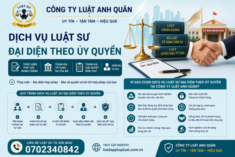 Dịch vụ Luật sư, đại diện theo ủy quyền tại TP. Hồ Chí Minh | 0702340842 | Luật sư giỏi tại phường Tân Sơn