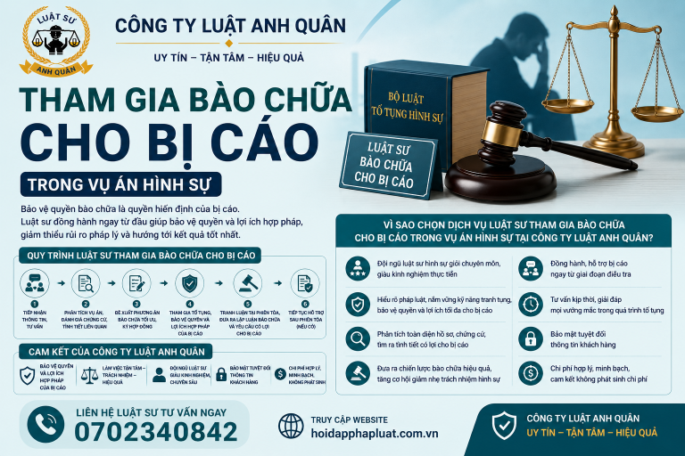 Luật sư bào chữa cho bị cáo trong vụ án hình sự, Luật sư tại phường Tân Sơn