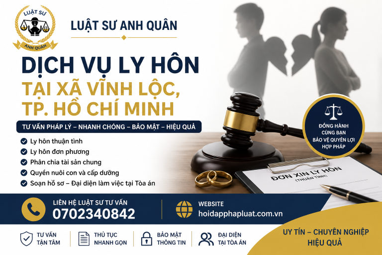 Luật sư tại xã Vĩnh Lộc, Thành phố Hồ CHí Minh